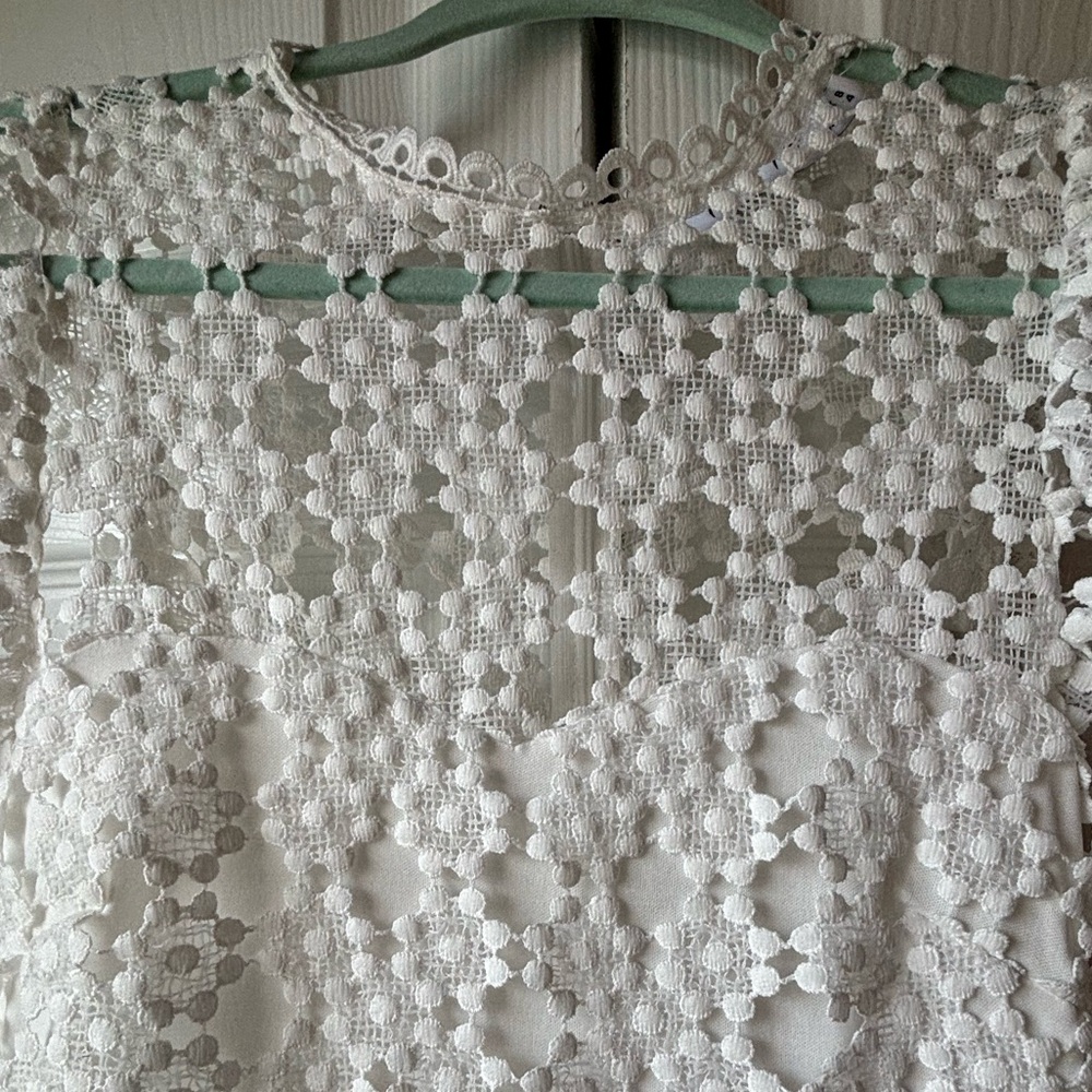 Petal & Pup Crochet White Lace Midi Dress - Picture 6 of 8